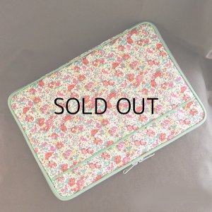 画像1: ノートパソコンケース： おしゃれ かわいい：リバティ・クレアオード（レッド）11インチ/13インチ