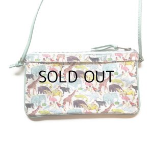 画像2: 【送料無料】スマホポーチ 入れたまま操作 リバティ キューフォーザズー（ライトブルー）コーティング おしゃれ かわいい スマホバッグ お財布ショルダー スマホケース 斜めがけ ショルダーバッグ  ポシェット タッチスクリーン SHOKO MIYAMOTO