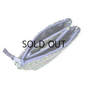 画像3: 【送料無料】ダブルポーチ スポンジ入り リバティ・エミリアズフラワーズ（パープル）  モバイルバッテリーポーチ ケース おしゃれ かわいい　アクリルコーティング