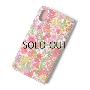 画像3: 【送料無料】iPhone XR iPhone XS iPhone X ケース・手帳型　リバティ・マーガレットアニー（オレンジ＆ピンク） おしゃれ  かわいい　マグネットを使わないのでカード安全