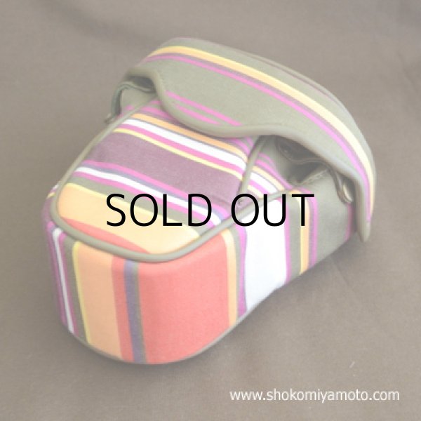 画像1: ミラーレスカメラケース: おしゃれ かわいい:ミックスベリーストライプ