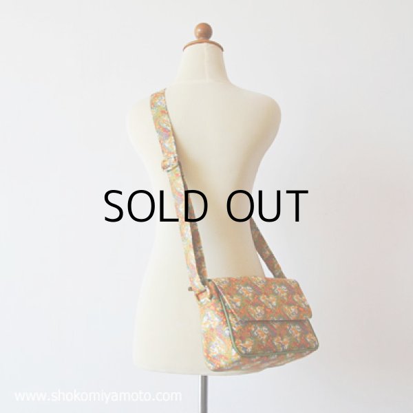 画像5: カメラバッグ2Way ・ショートストラップ付き： おしゃれ かわいい：リバティ・エイミージェーン（オレンジ）