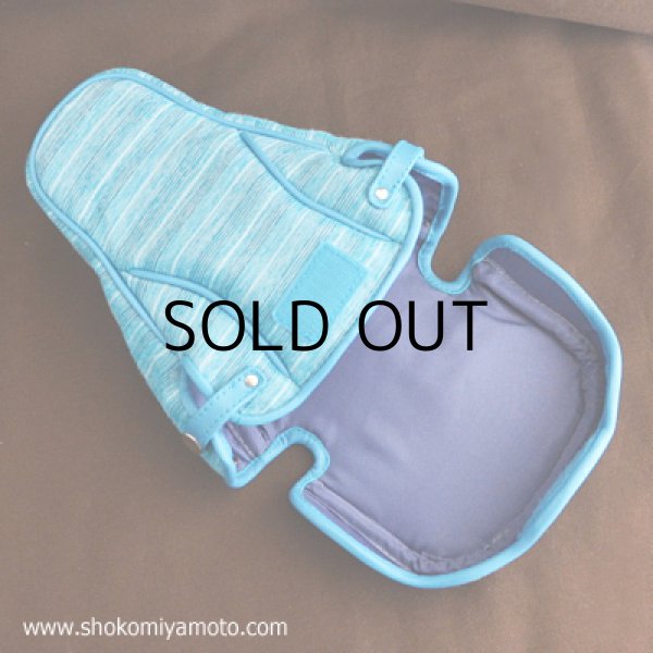 画像3: 一眼レフカメラケース： おしゃれ かわいい：ライトブルー・ストライプ