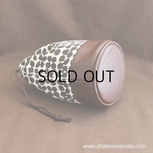 画像3: 一眼レフカメラレンズケース： おしゃれ かわいい：ブラウン・ドット