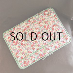 画像: ノートパソコンケース: おしゃれ かわいい:リバティ・クレアオード(レッド)11インチ/13インチ