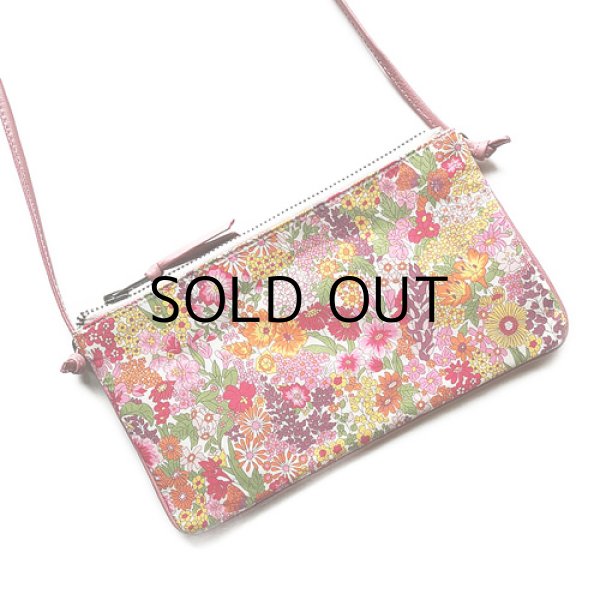 画像4: 【送料無料】スマホポーチ 入れたまま操作　リバティ マーガレットアニー（オレンジ＆ピンク）コーティング おしゃれ かわいい スマホバッグ お財布ショルダー スマホケース 斜めがけ ショルダーバッグ  ポシェット タッチスクリーン SHOKO MIYAMOTO