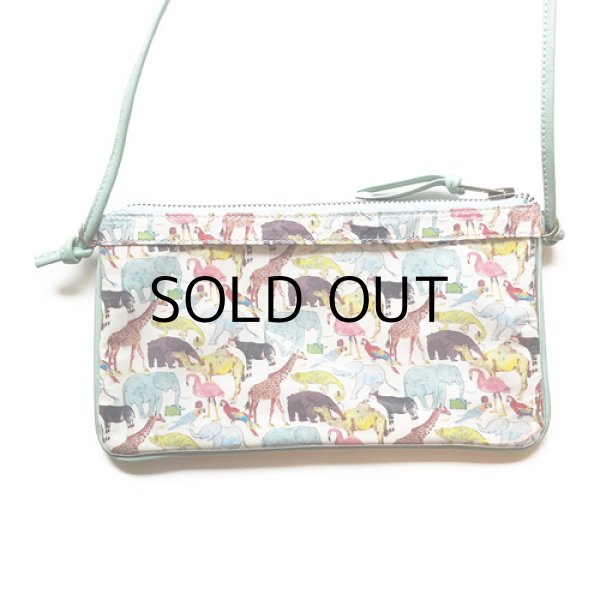 画像2: 【送料無料】スマホポーチ 入れたまま操作 リバティ キューフォーザズー（ライトブルー）コーティング おしゃれ かわいい スマホバッグ お財布ショルダー スマホケース 斜めがけ ショルダーバッグ  ポシェット タッチスクリーン SHOKO MIYAMOTO