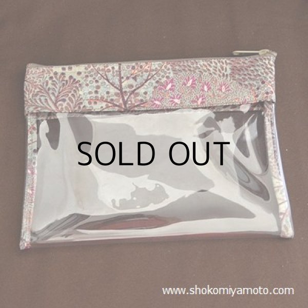 画像2: クリアファスナーケース： おしゃれ かわいい：リバティ・デヴィッドジョー（ブラウン）/2枚組