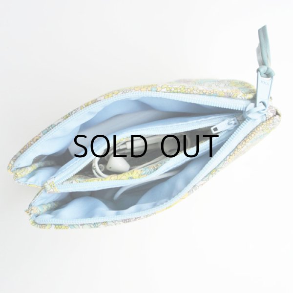 画像5: 【送料無料】ダブルポーチ スポンジ入り リバティ・エミリアズフラワーズ（パープル）  モバイルバッテリーポーチ ケース おしゃれ かわいい　アクリルコーティング