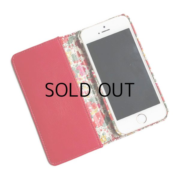 画像2: 【送料無料】iPhone XR iPhone XS iPhone X ケース手帳型  リバティ クレアオード （レッド） SHOKO MIYAMOTO おしゃれ かわいい マグネット無しでカード安全 スマホケース アイフォンケース Liberty