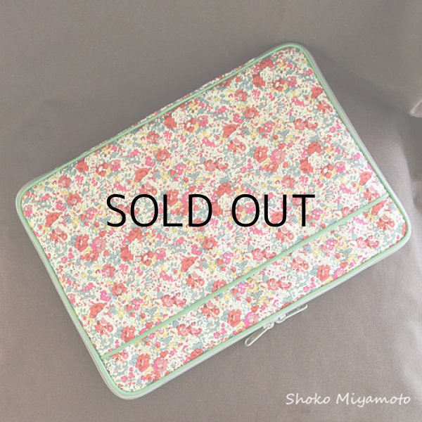 画像2: ノートパソコンケース： おしゃれ かわいい：リバティ・クレアオード（レッド）11インチ/13インチ