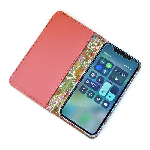 画像4: 【送料無料】iPhone12, 12Pro, 12mini  ケース 手帳型 リバティ クレアオード（ピンク） おしゃれ  かわいい　マグネットを使わないのでカード安全